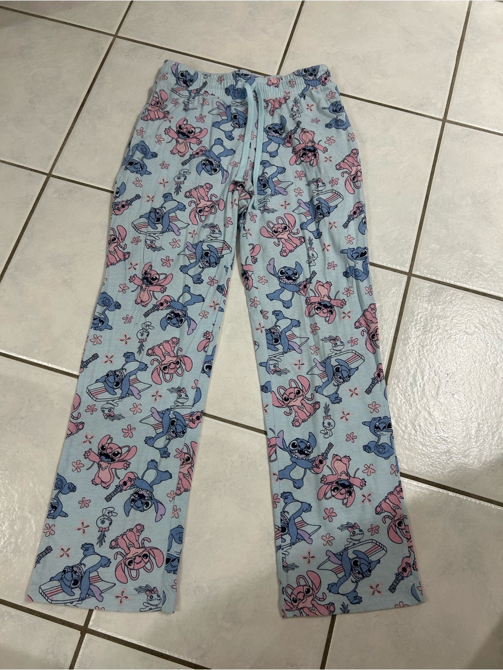 Disney Light Blue and Pink Stitch Lounge Pants